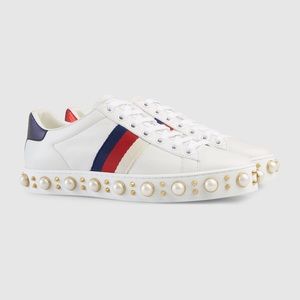 GUCCI Ace Studded Pearl Sneakers
